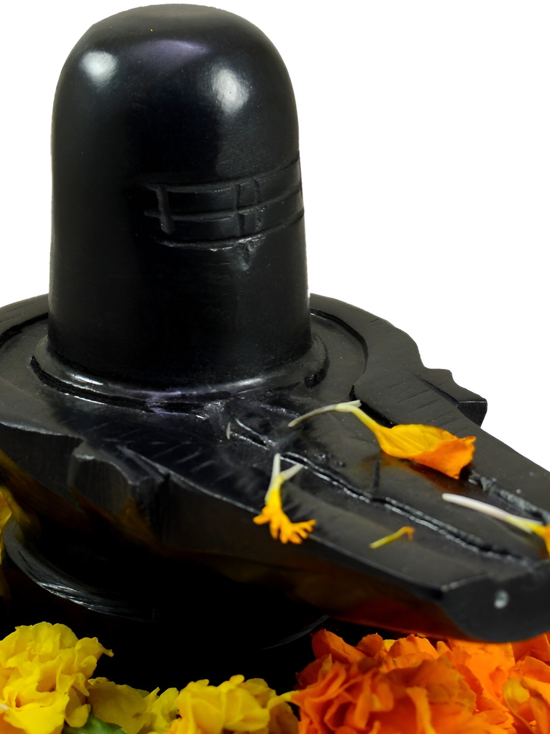 Navyaksh Shivlinga Black Metal Metallic Prayer Room Medium Showpiece - 3.1 Inches