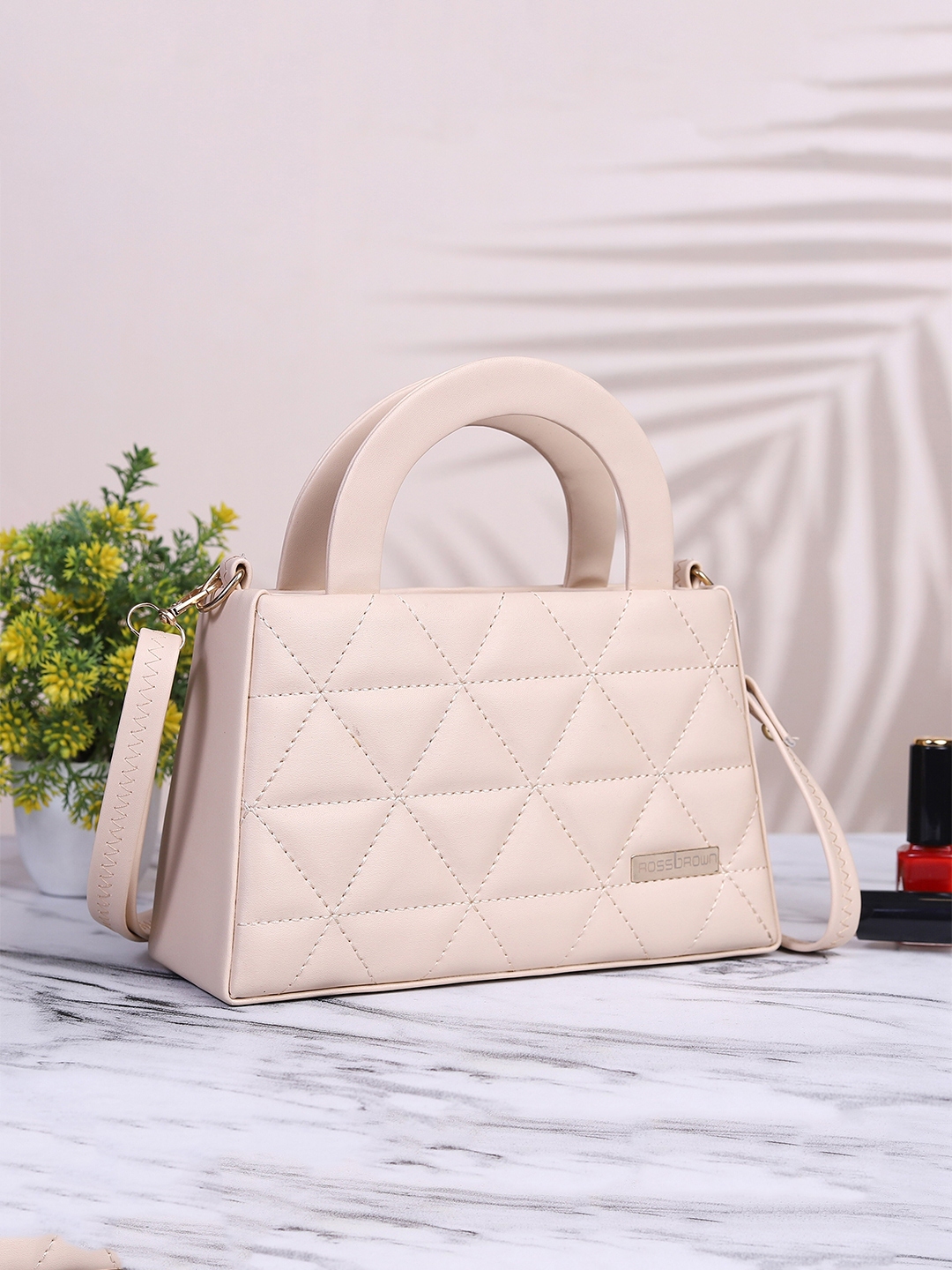 Buy ROSS BROWN Textured Structured Handheld Bag Handbags for Women 26855176 Myntra