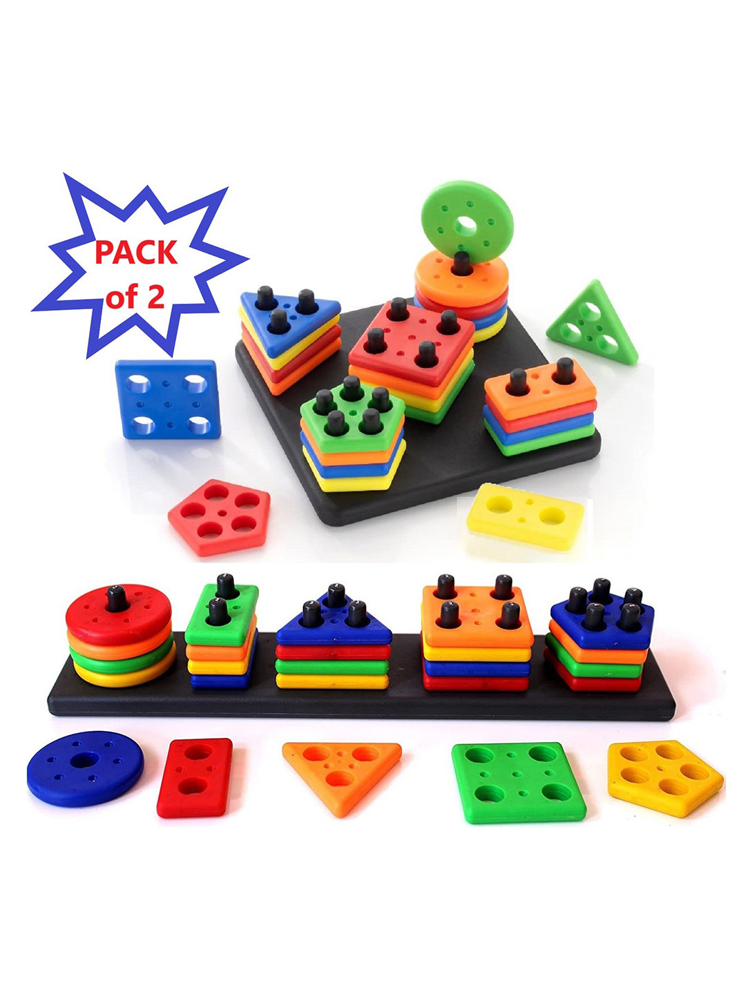 OPINA Pack Of 2 Square & Rectangular Board Blocks