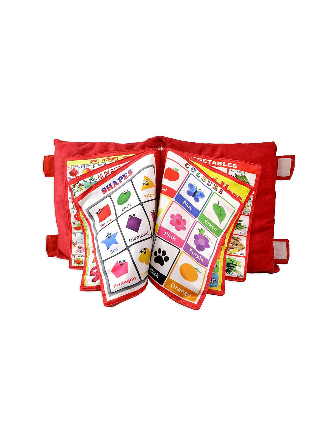 OPINA Kids Red & White Learning Pillow Cum Cloth Book