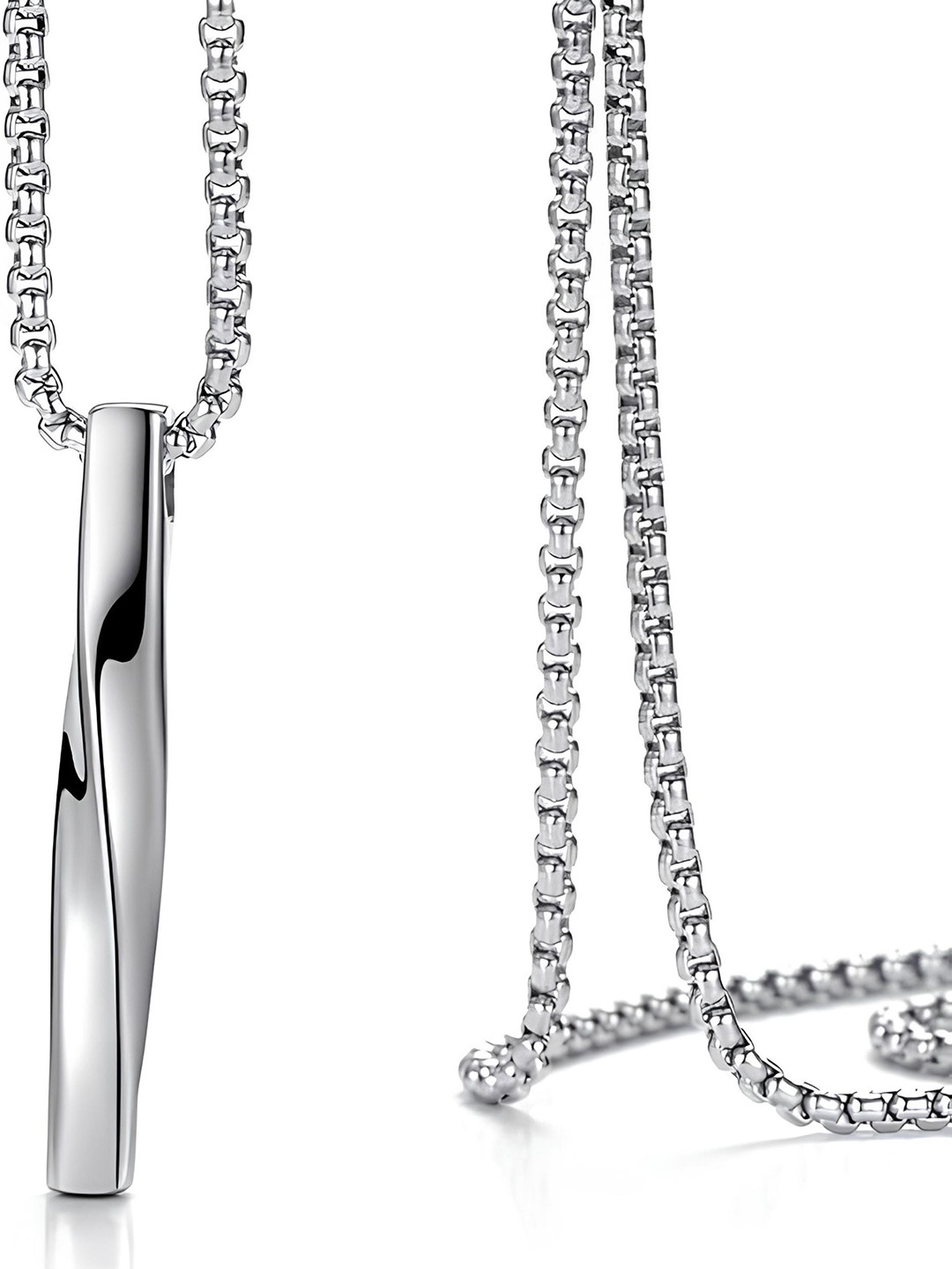 KARISHMA KREATIONS Stainless Steel Silver-Plated Twisted Charm Pendant