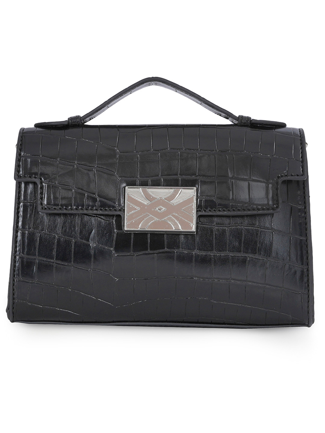 United Colors of Benetton Animal Textured PU Structured Satchel