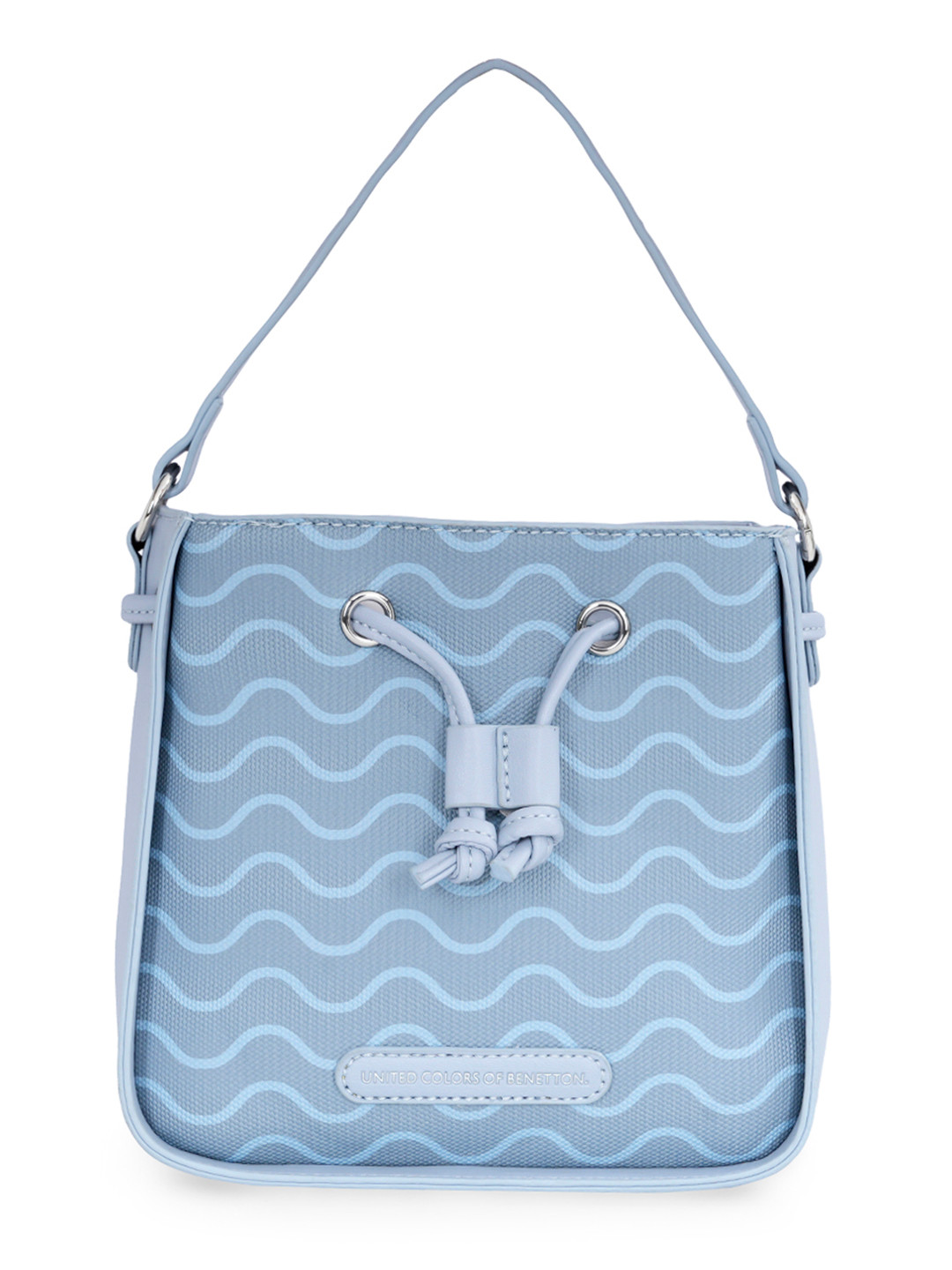 United Colors of Benetton Abstract Printed PU Structured Hobo Bag