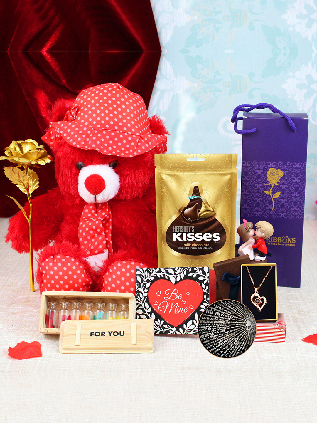 TIED RIBBONS 7Pcs Assorted Valentine Week Gift Hamper