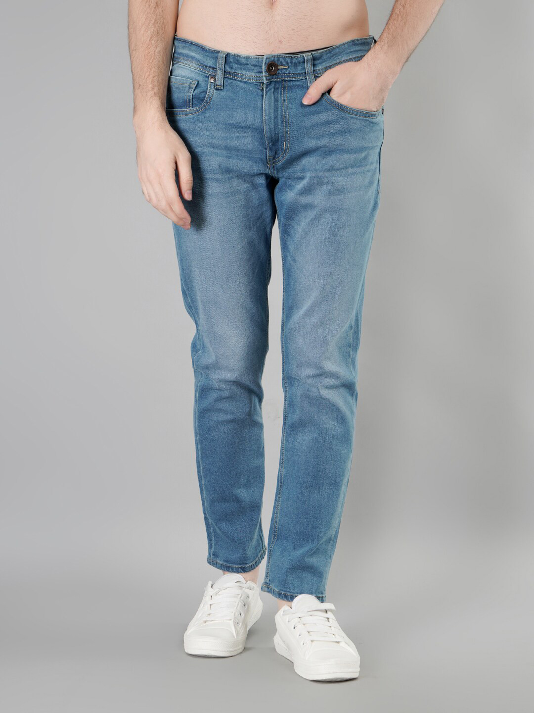 TIM PARIS Men Heavy Fade Clean Look Denim Stretchable Jeans