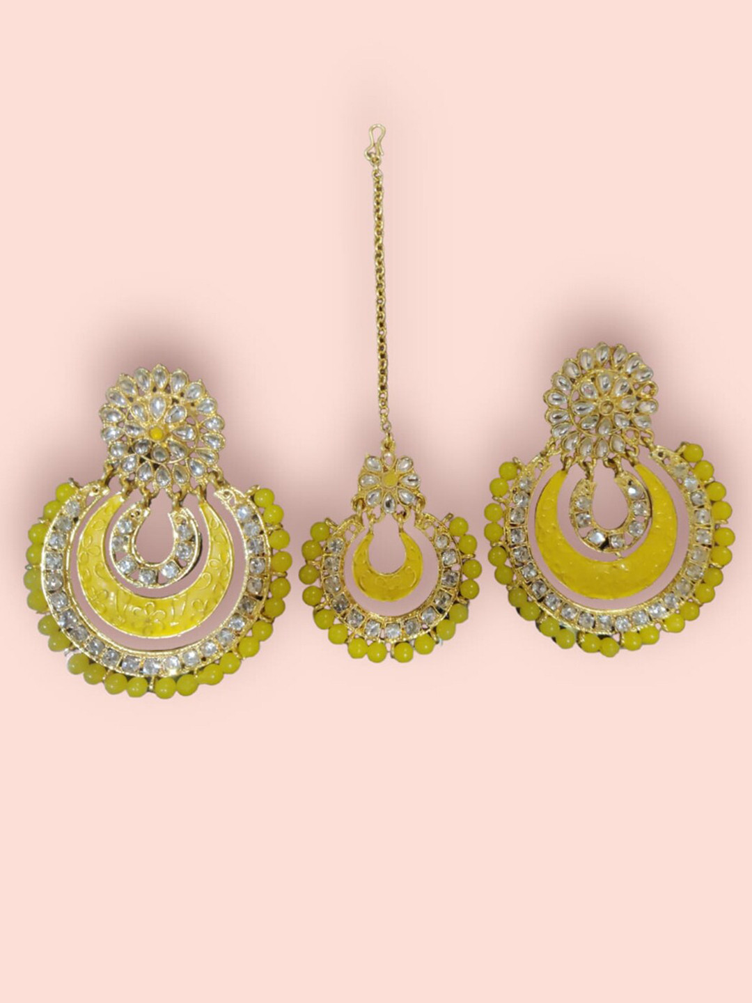 Krelin Aritificial Stone Studded Antique Jewellery Set