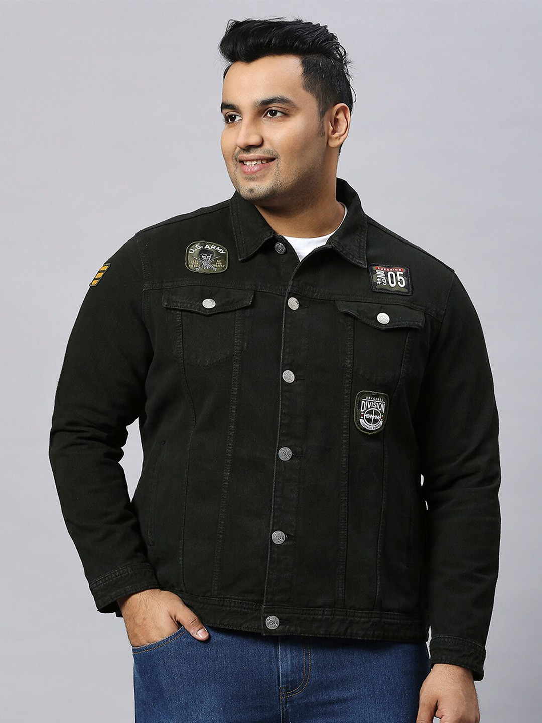 Turning Blue Men Plus Size Biker Fit Jacket