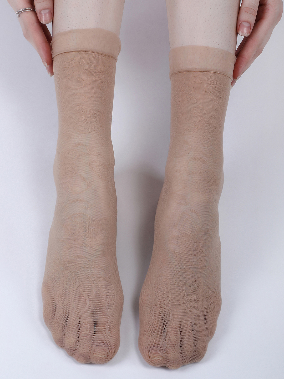 N2S NEXT2SKIN Women Pack Of 3 Sheer Patterned Ankle-Length Socks