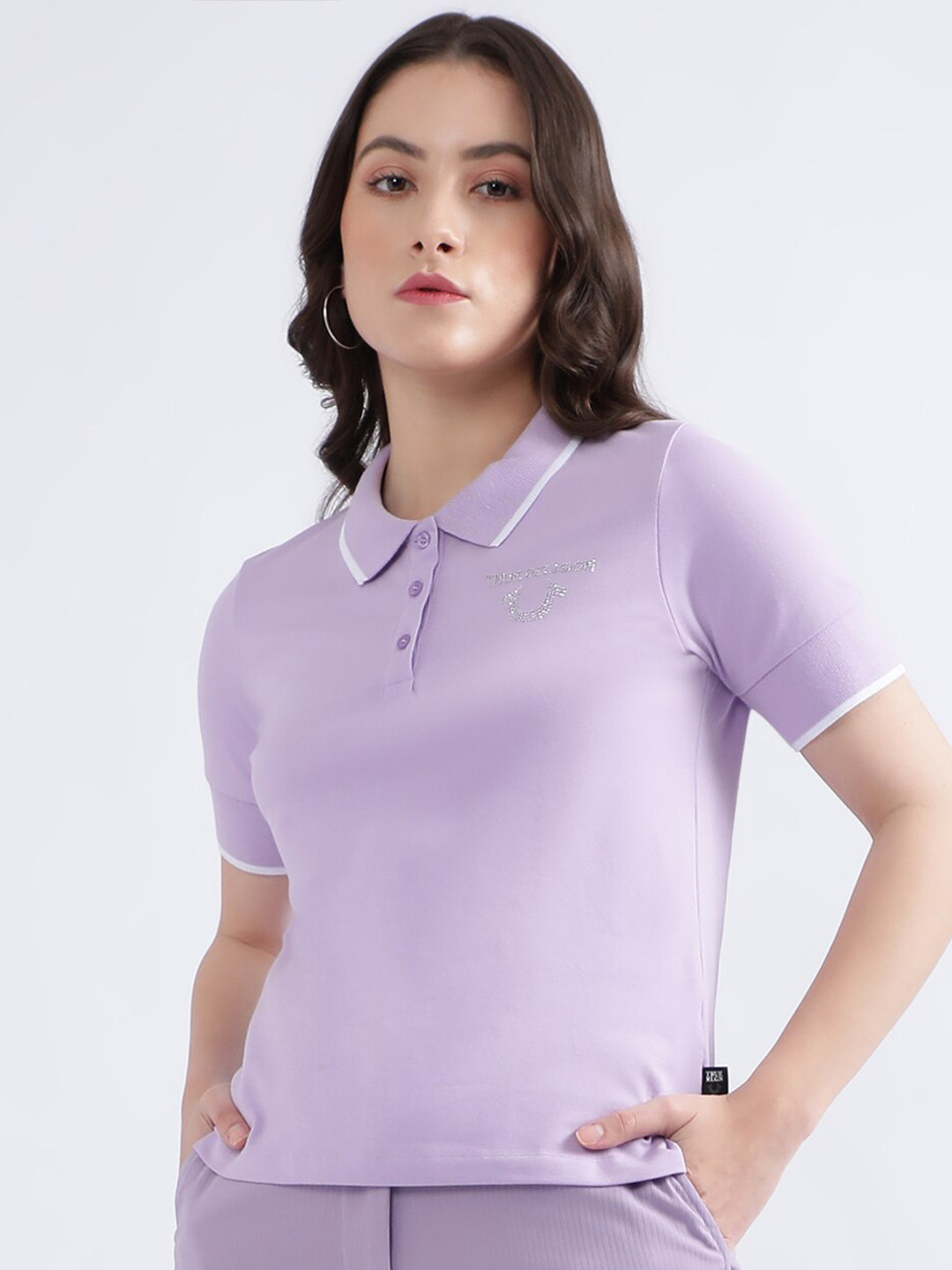True Religion Polo Collar Pure Cotton T-shirt