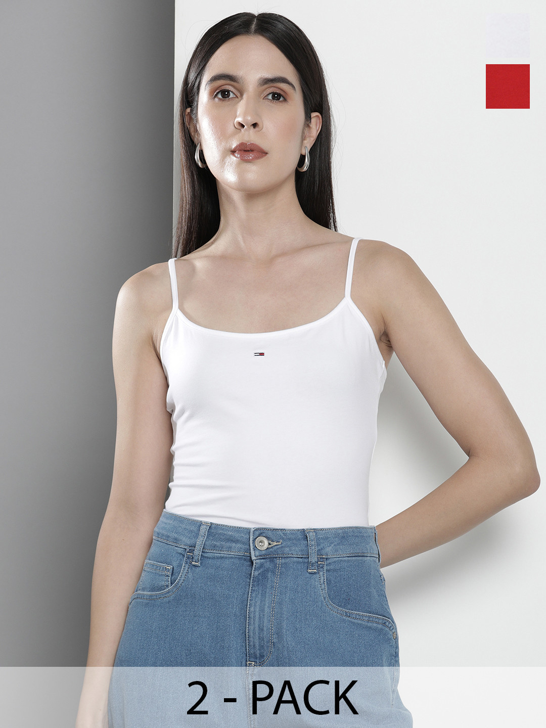 Tommy Hilfiger Pack Of 2 Solid Tank Crop Tops