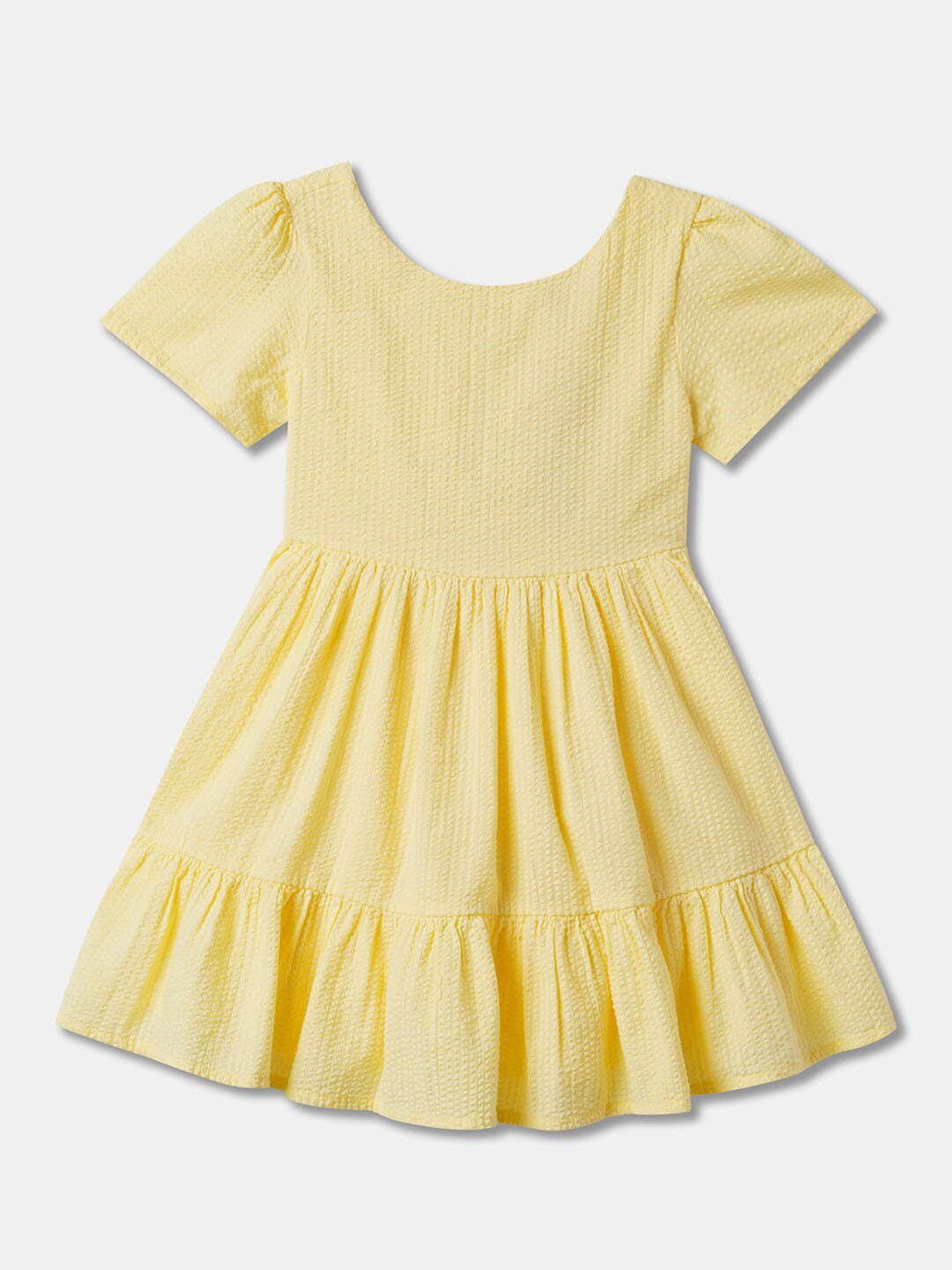 R&B Girls Self Design Tiered Cut Out Fit & Flare Dress