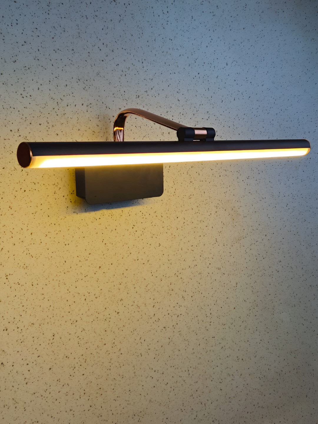 Mufasa Black & Rose Gold Aluminium LED Picture Mirror Light Rectangular Wall Lamp