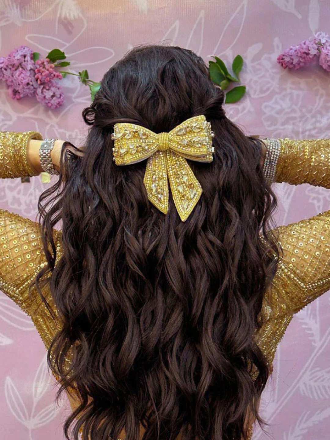 HAIR DRAMA CO. Women Crystal Embellished Barrette Clip