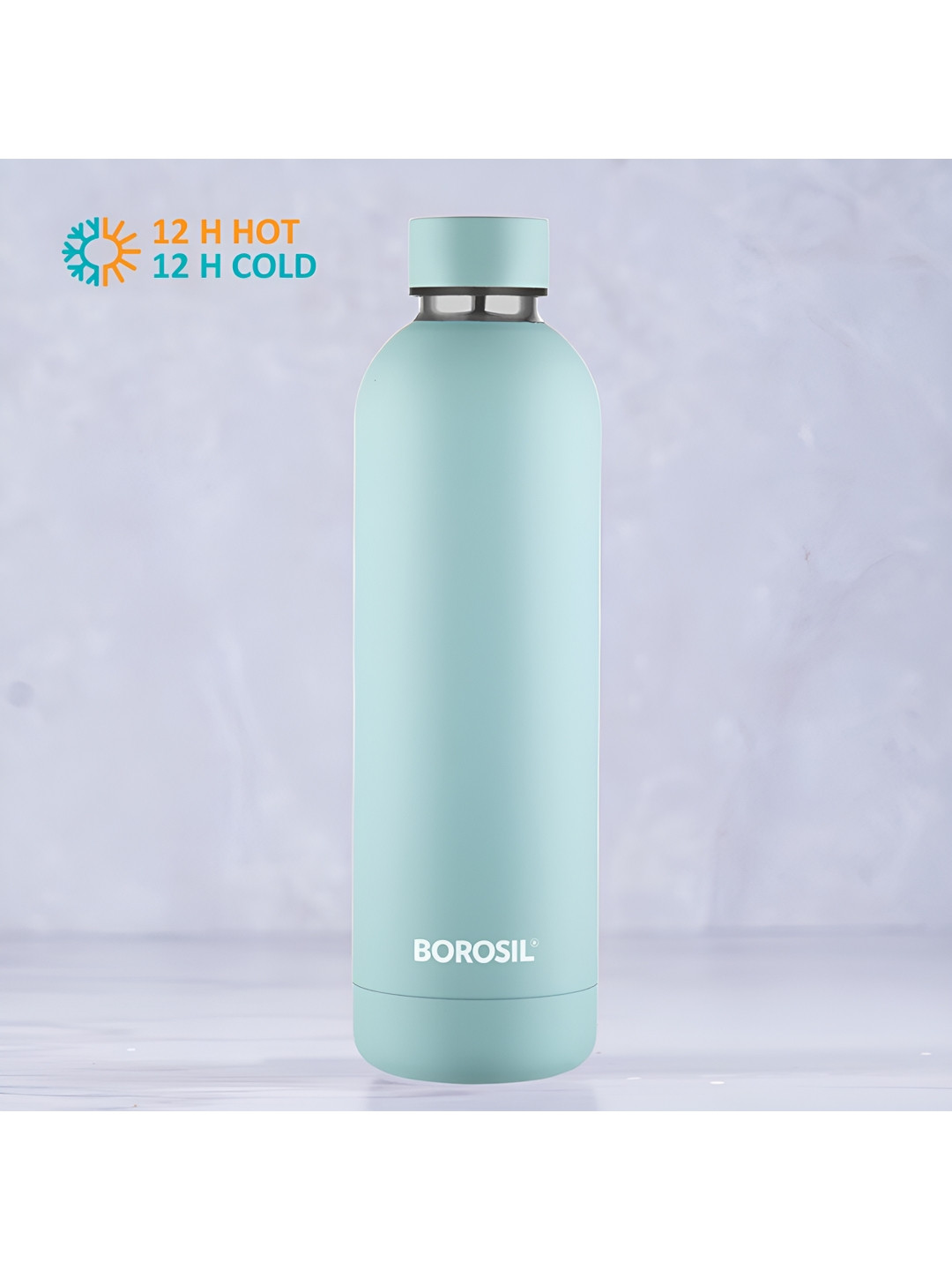 BOROSIL Blue Solid Stainless Steel Double Wall Vacuum Water Bottle - 700ml