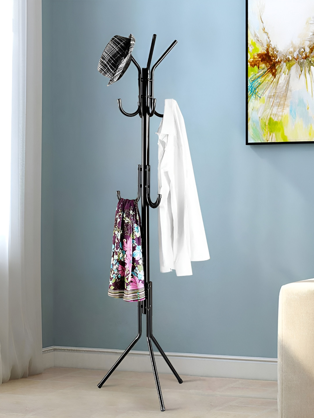 LUXEHOME INTERNATIONAL Black Regular Coat Rack Organisers