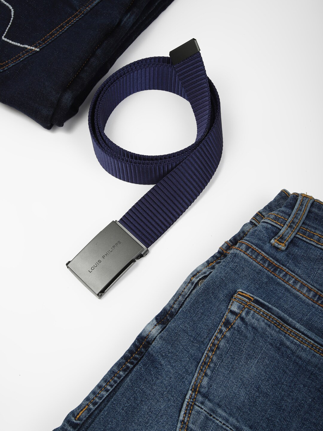 Louis Philippe Sport Textured Slider Buckle Belt