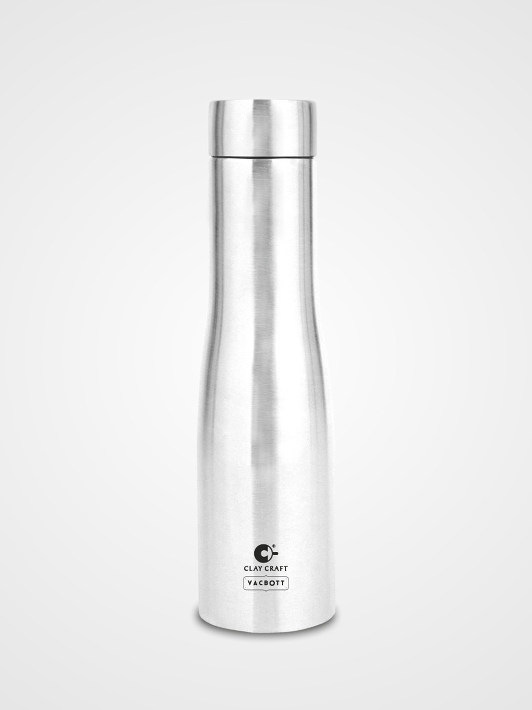 CLAY CRAFT Vacbott Silver Brand Logo Stainless Steel Single Wall Vacuum Water Bottle - 1L