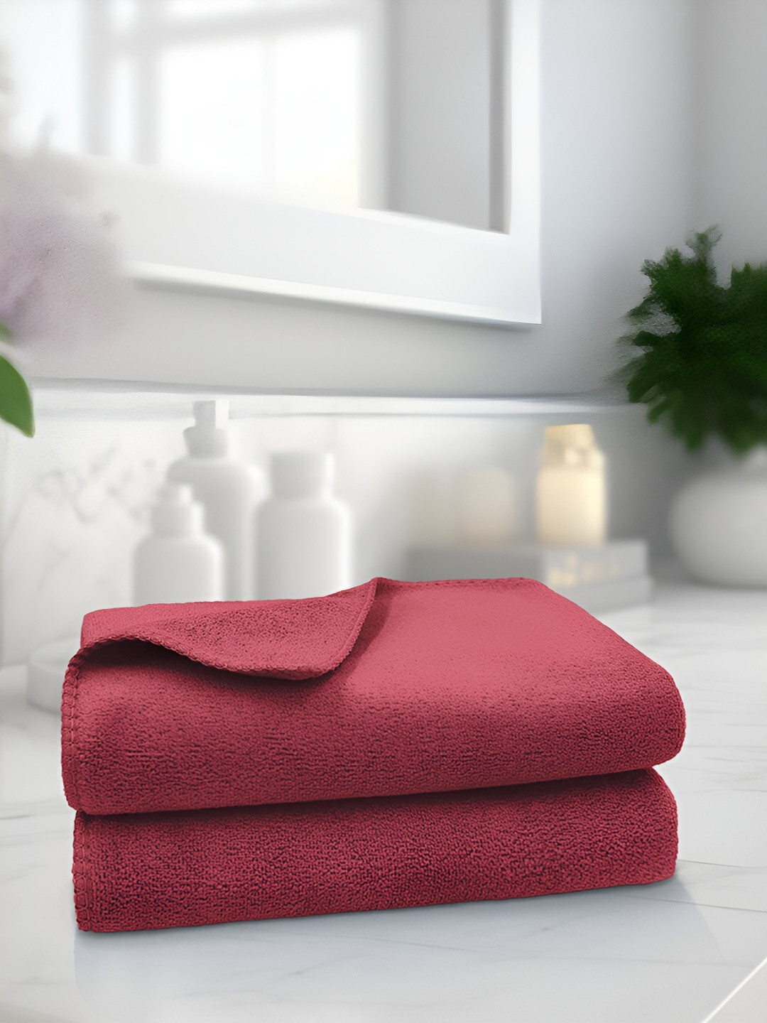 Sassoon Maroon 2 Pieces 450 GSM Microfiber Hand Towels
