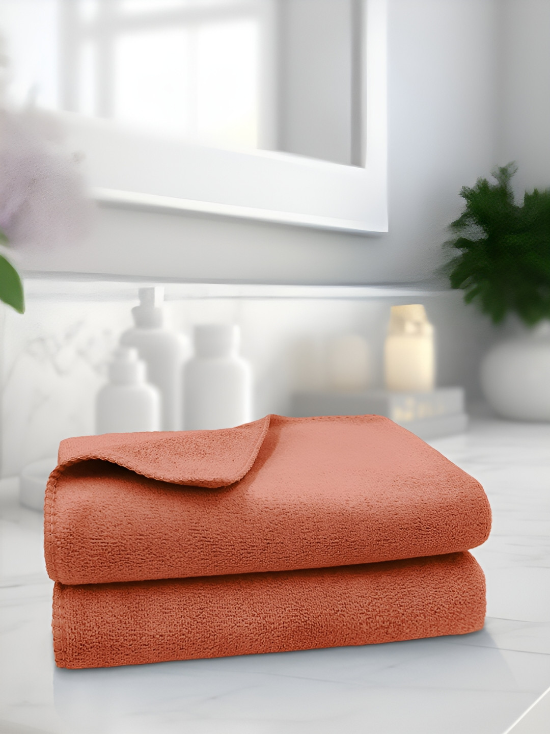 Sassoon Rust 2 Pieces 450 GSM Microfiber Anti-Bacterial Hand Towels
