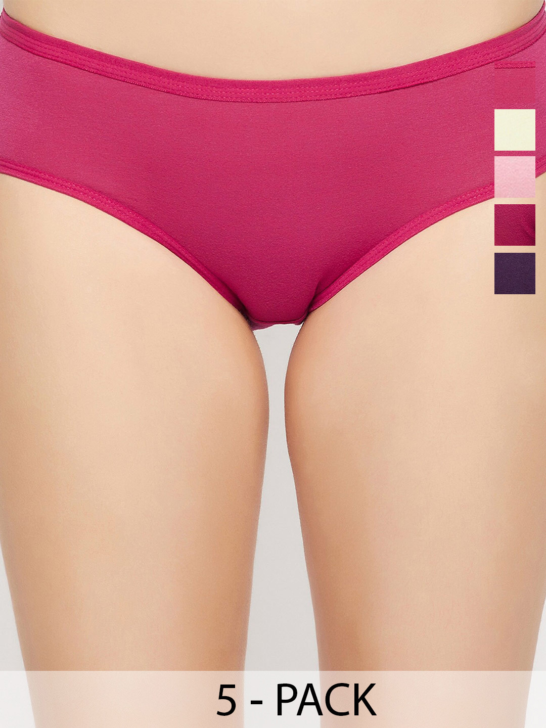 Curves By ZeroKaata Pack of 5 Plus Size Assorted Cotton Briefs Panty For Women