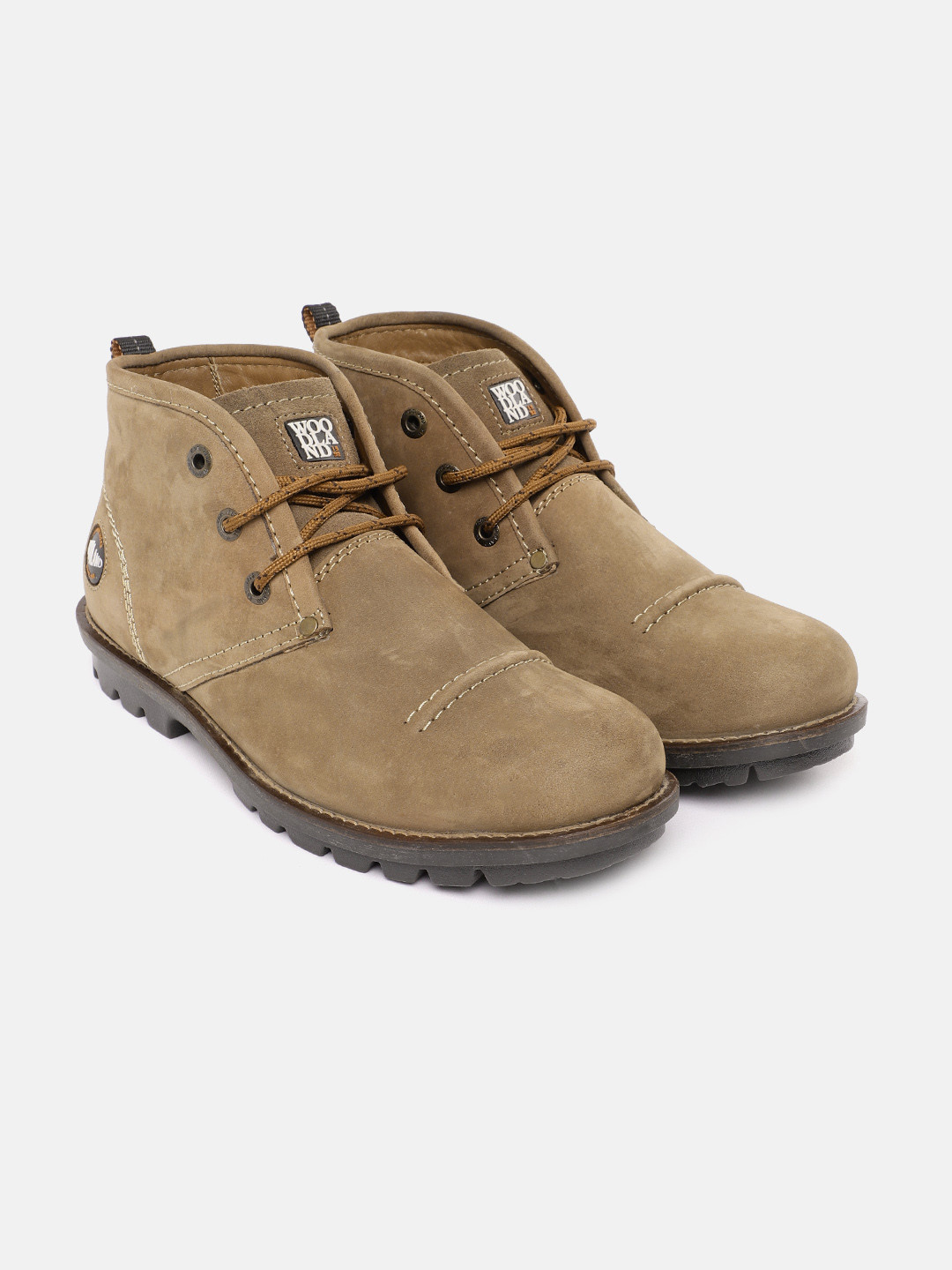 Woodland Men Nubuck Leather Mid-Top Boots