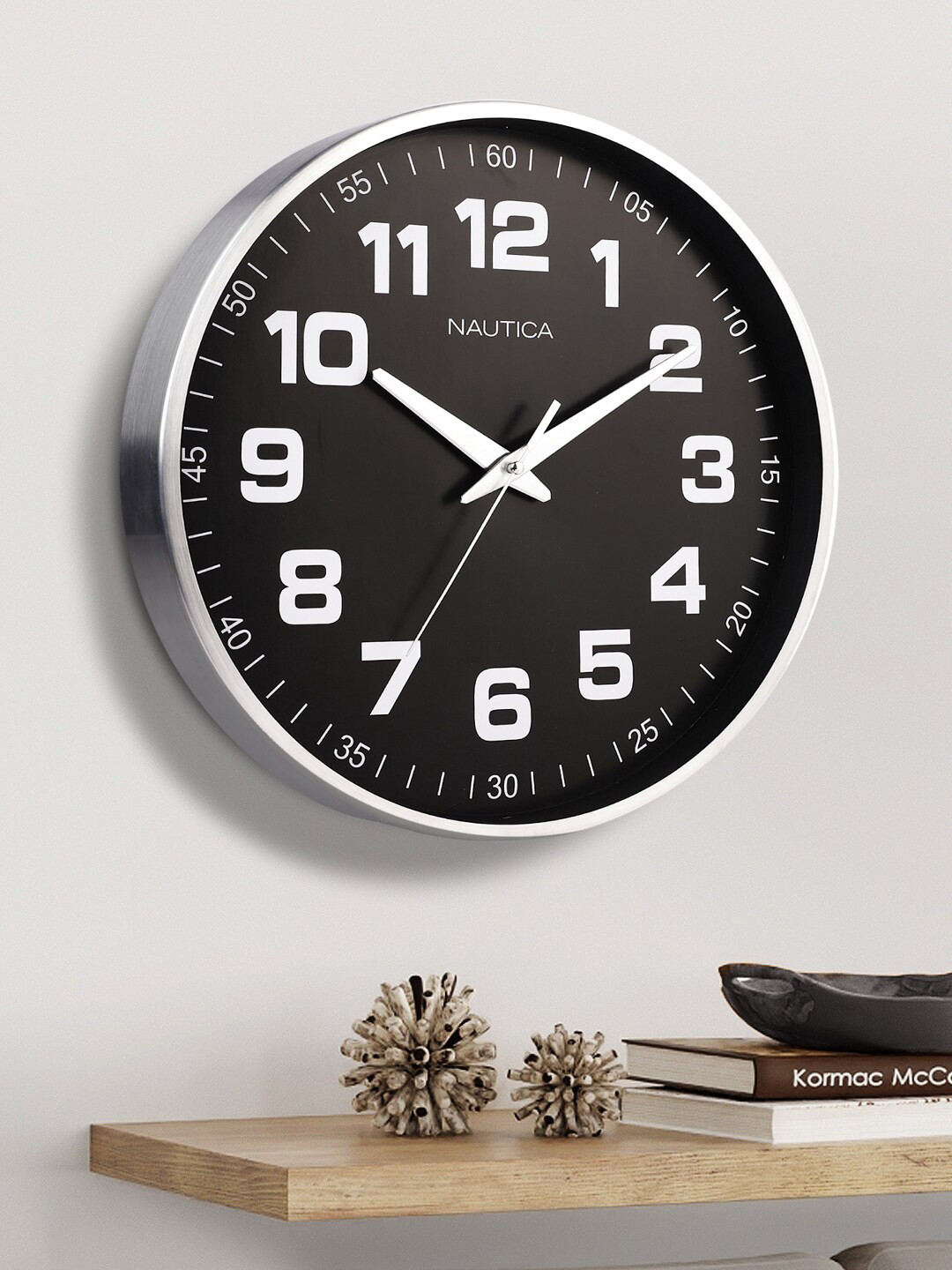 Nautica Black Contemporary Wall Clock