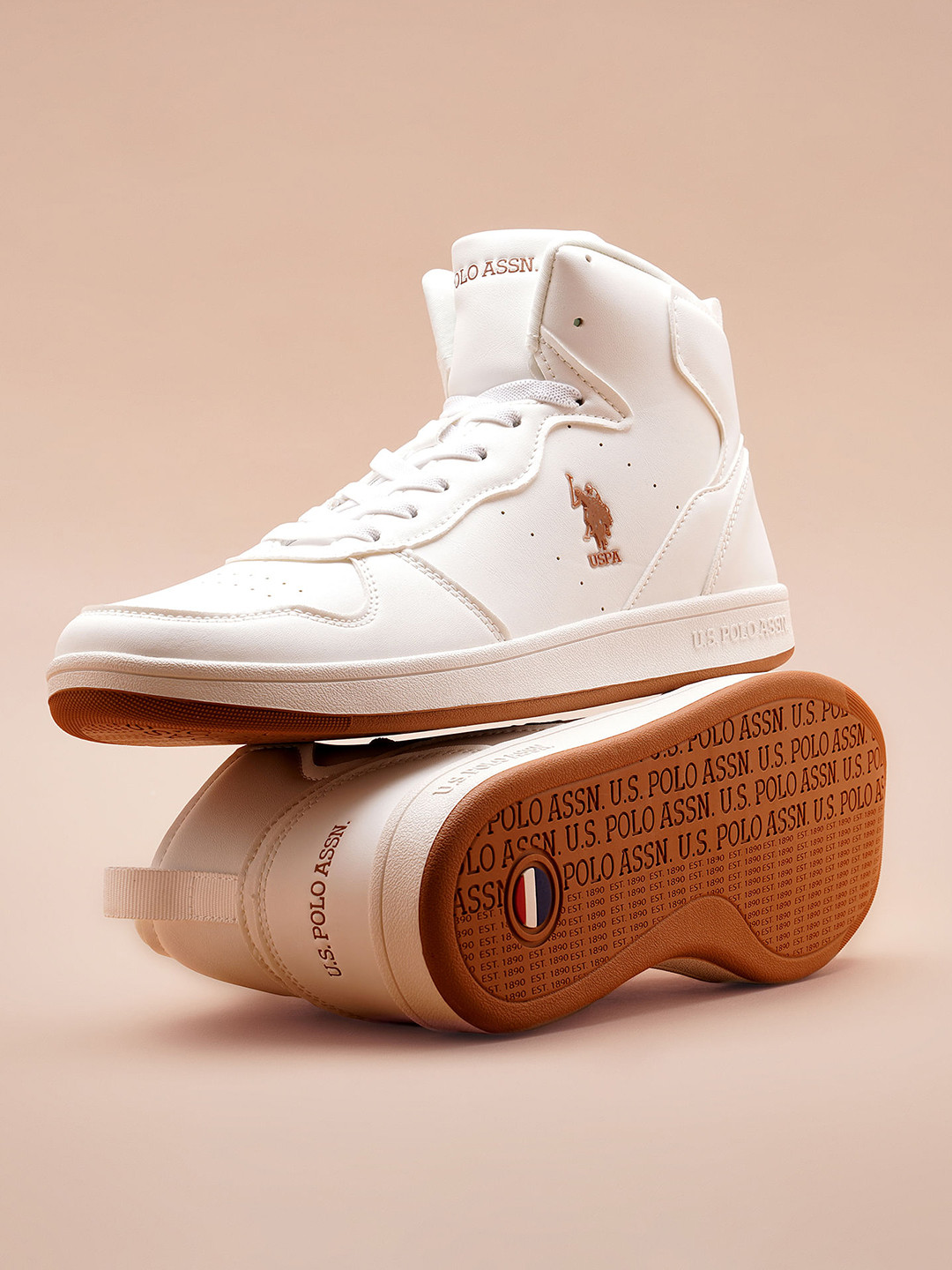 U.S. Polo Assn. Men Rowan 2.0 Retro Court Mid Top Sneakers