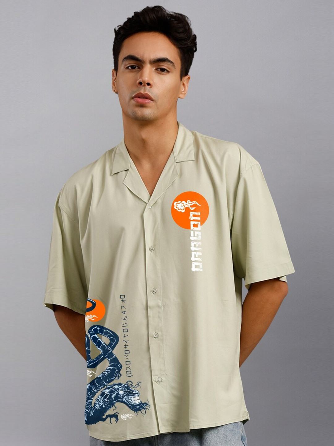 PRONK Ruler Of Sky Graphic Relaxed Casual Shirt