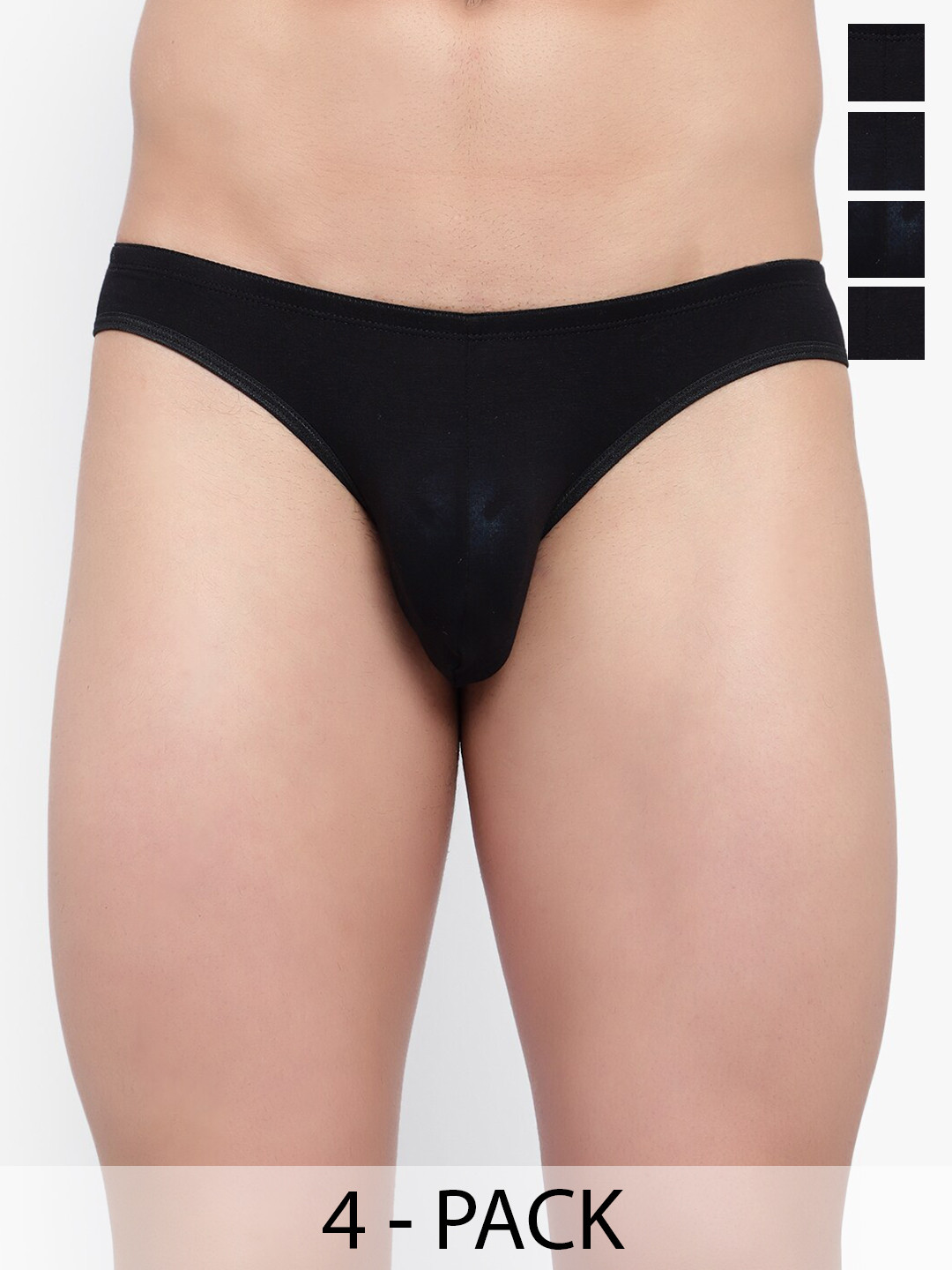 Bruchi CLUB Pack Of 4 Anti-Bacterial Basic Briefs BRC-ML-FOXY-611-BK-4C-S