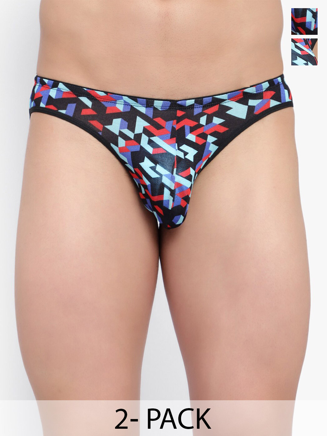 Bruchi CLUB Pack Of 2 Printed Low-Rise Anti-Odour Bikini Briefs- BRC-ML-FOXY0449-MCL-2C-S