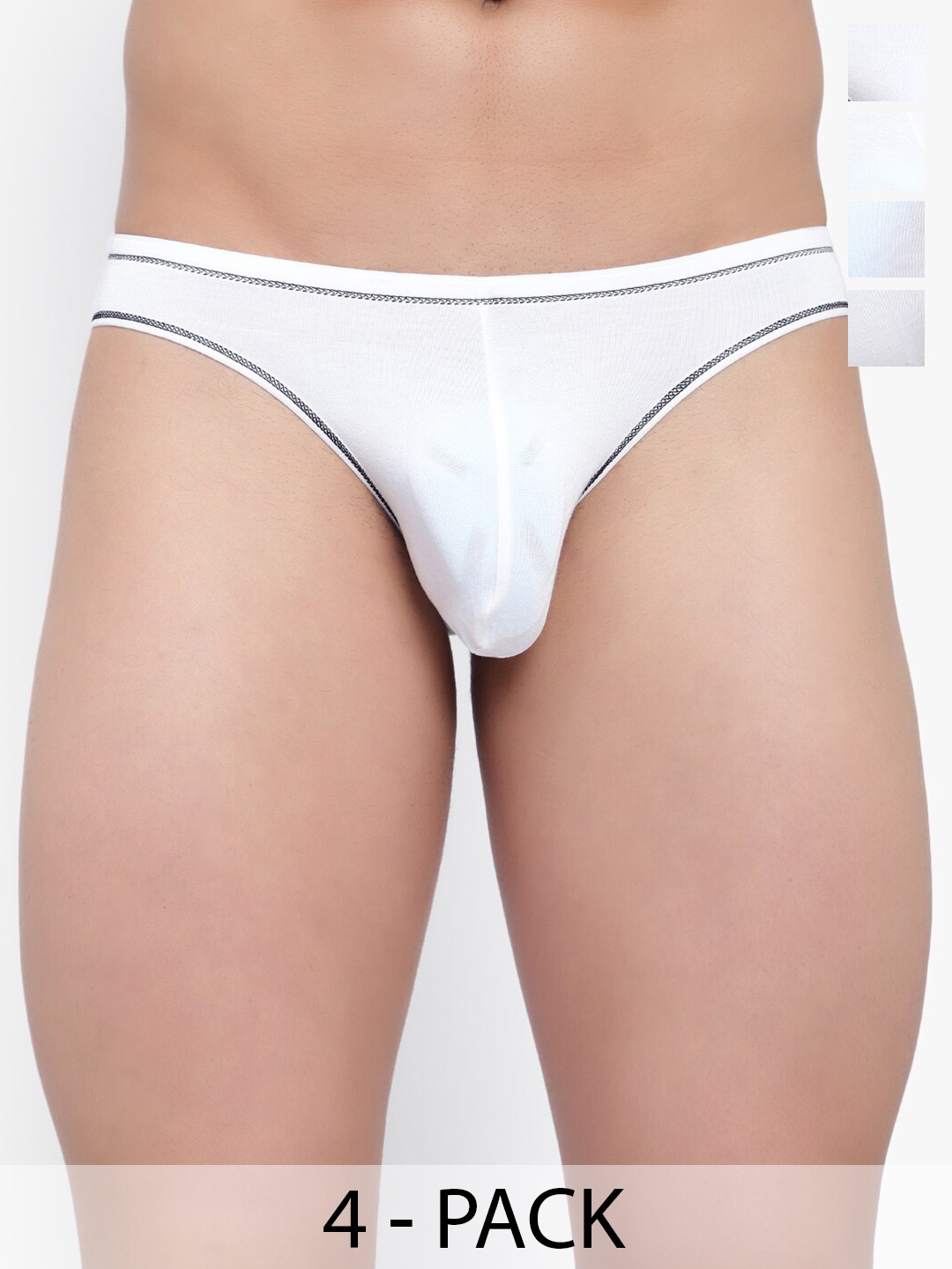 BASIICS by La Intimo Men Pack of 3 White Briefs