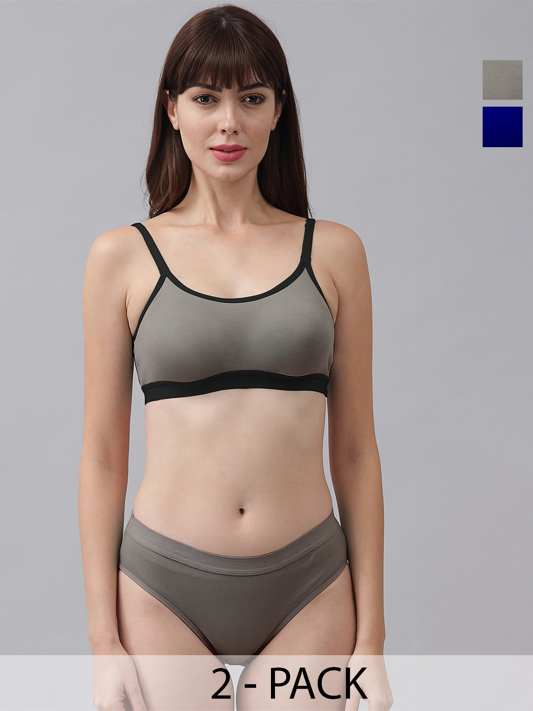 AROUSY Pack Of 2 Cotton Lingerie SetAR_C_CNORA_Grey,Blue_30
