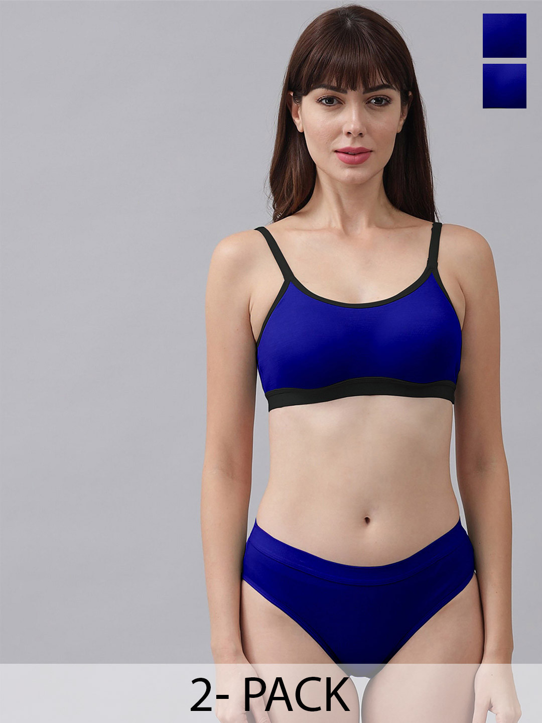 AROUSY Cotton Briefs Lingerie Set AR_M_CNORA_Blue_30