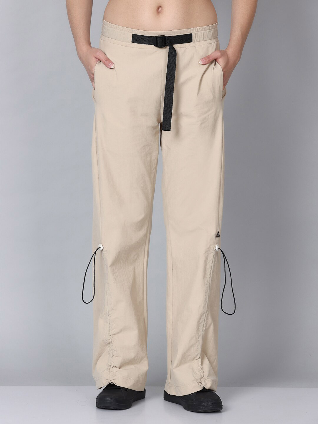 Aesthetic Bodies Women Comfort High Fit Flared Nylon Track Pants