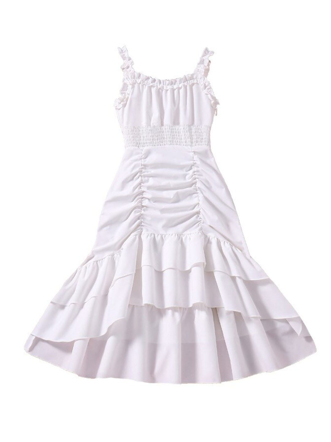 StyleCast Girl White Striped Layered A Line Maxi Dress