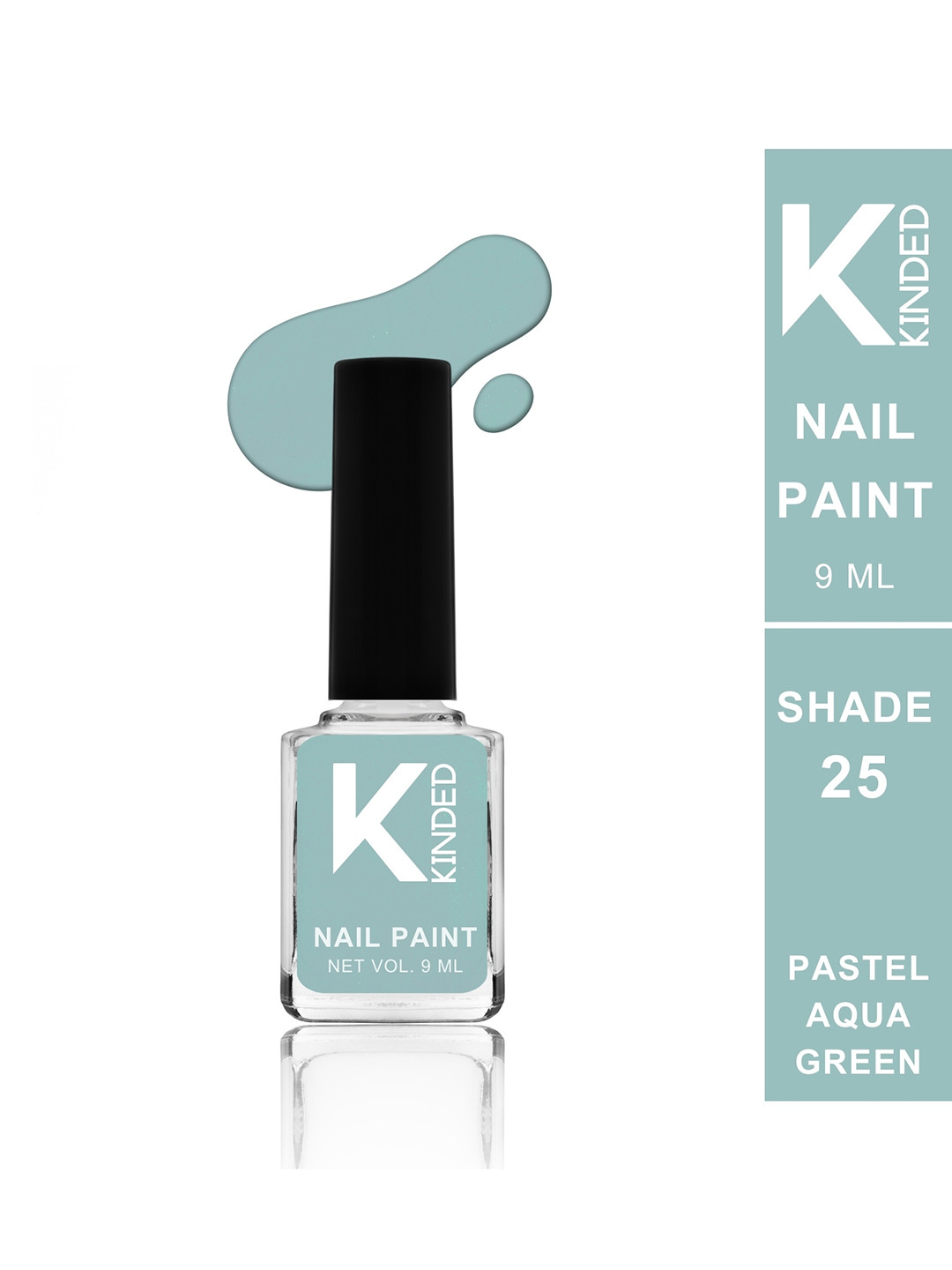 KINDED Long Stay Glossy Finish Nail Polish - 9ml - Pastel Aqua Green 25