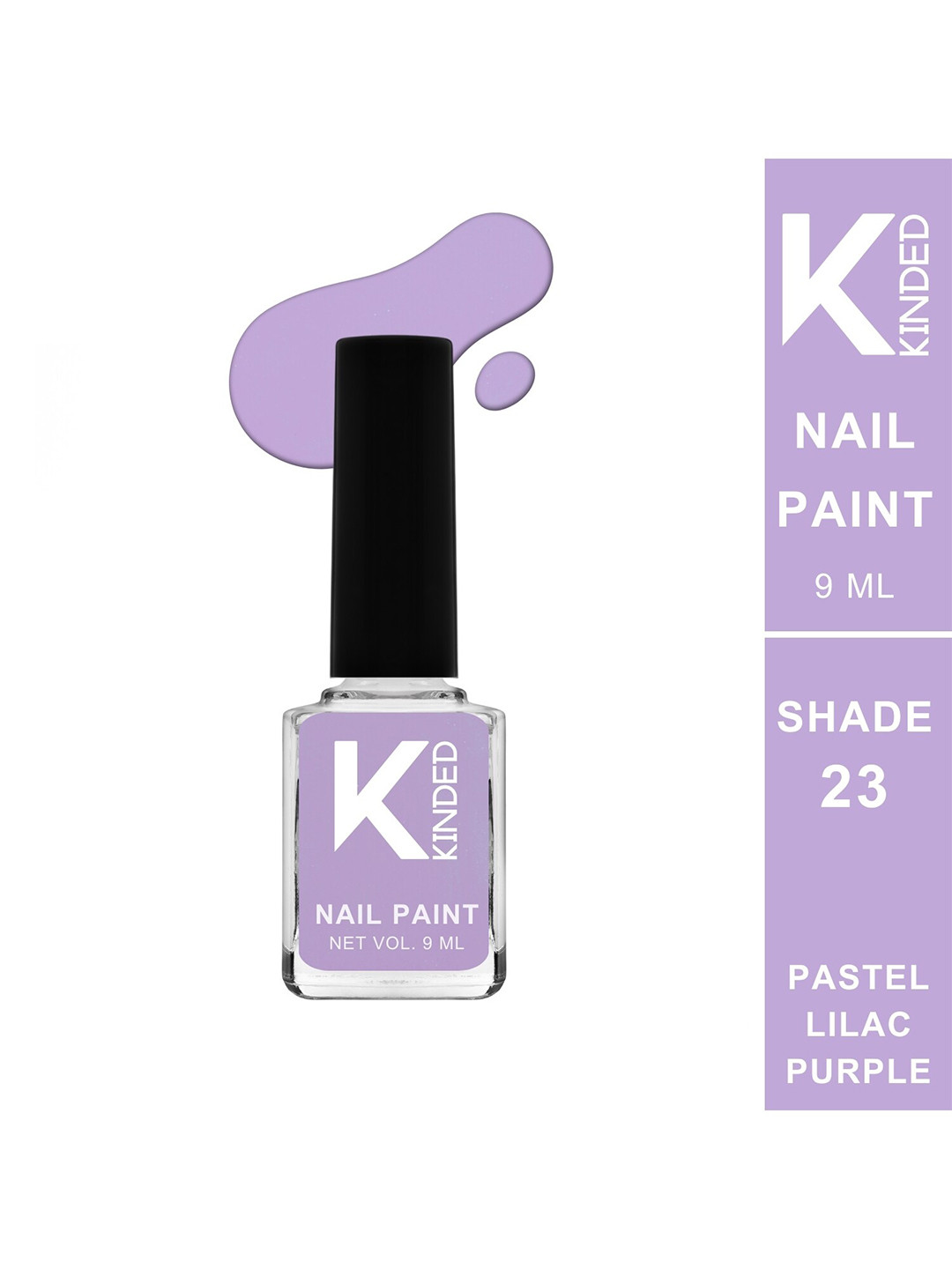 KINDED Long Stay Glossy Finish Nail Polish - 9ml - Pastel Lilac Purple 23