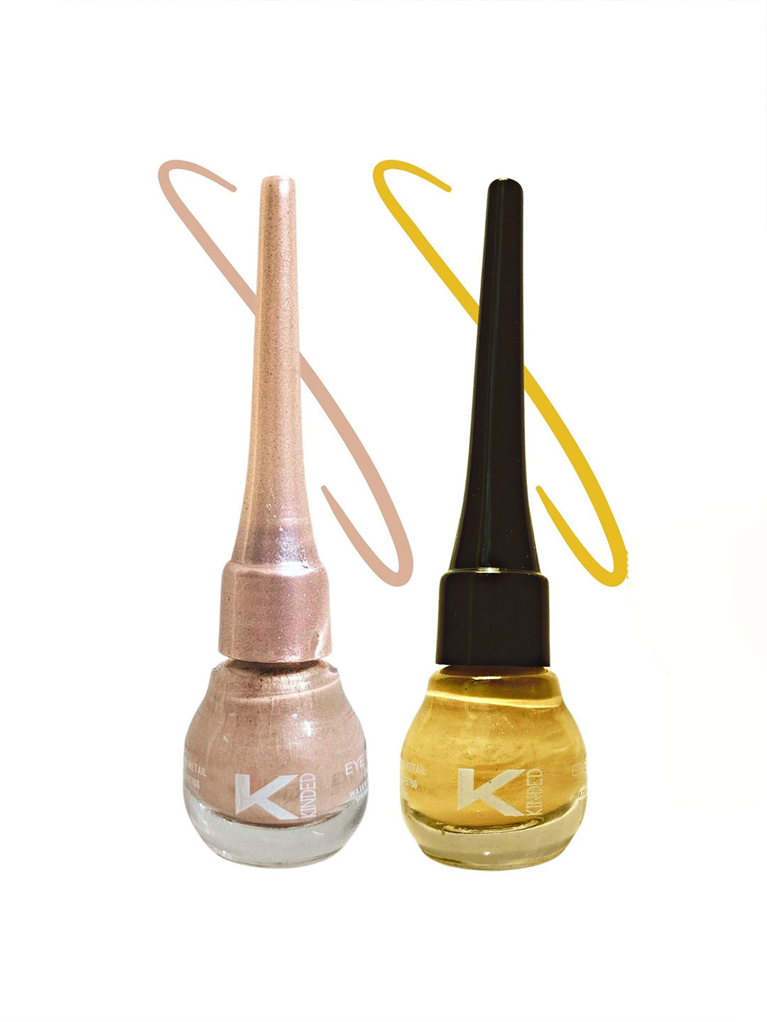 KINDED 2-Pcs Long Lasting Eyeliner - 5ml Each - Golden Glaze & Pink Pearl