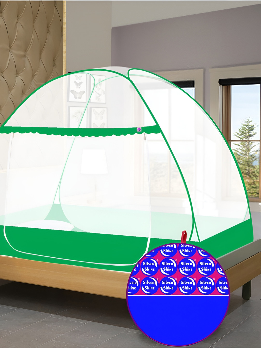Silver Shine White Tent Mosquito Net