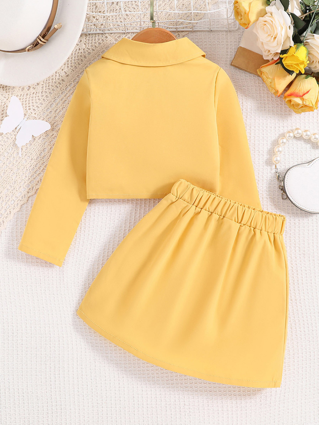 StyleCast Girls Yellow Coat with Skirt