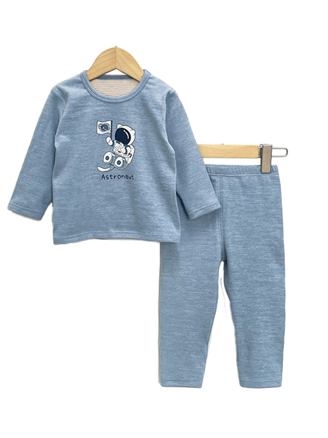 StyleCast Blue Boys Graphic Printed Long Sleeves Night Suits