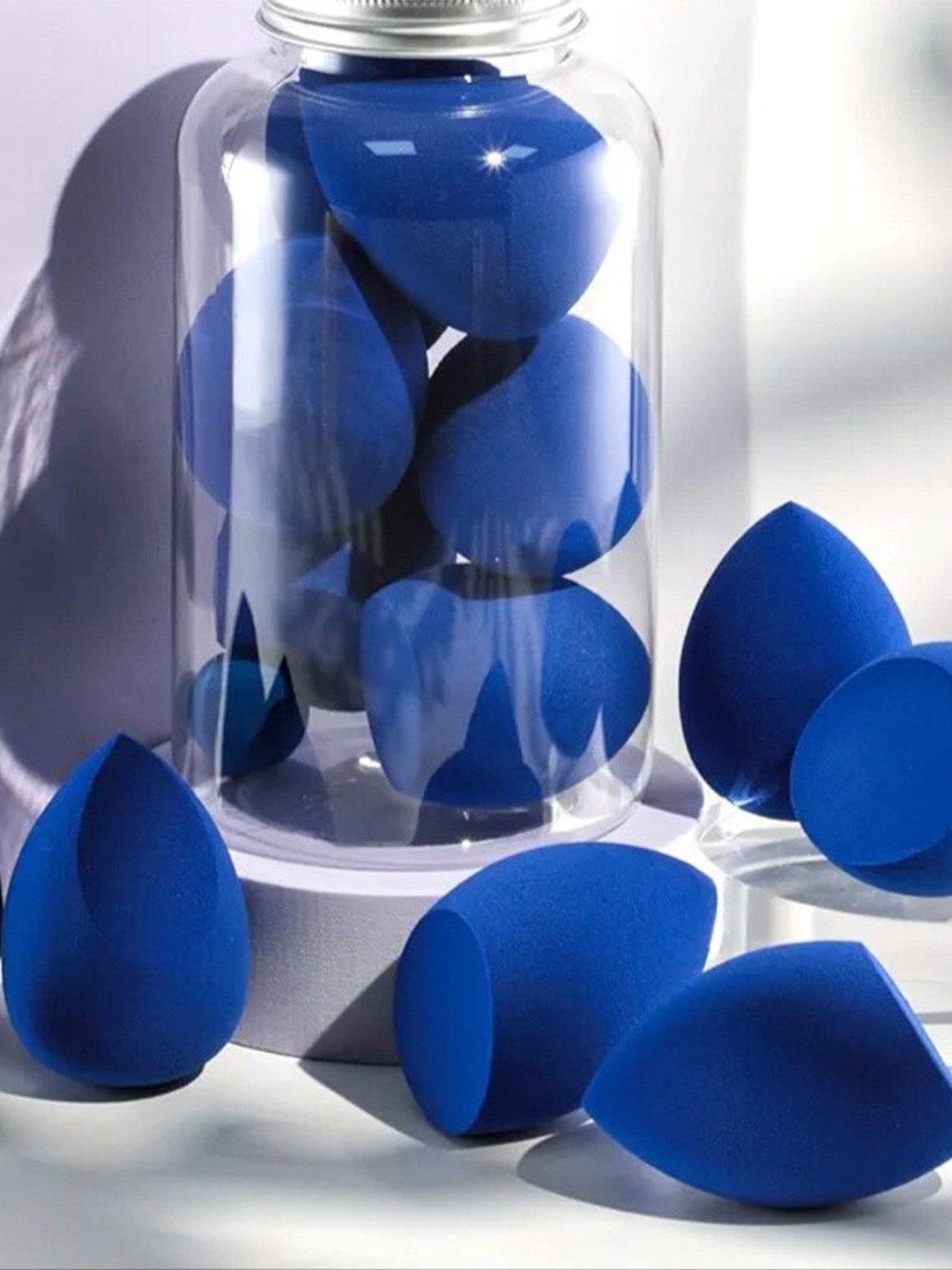 FEELHIGH Set Of 7 Makeup Blender Sponges With Mini Sponge - Blue