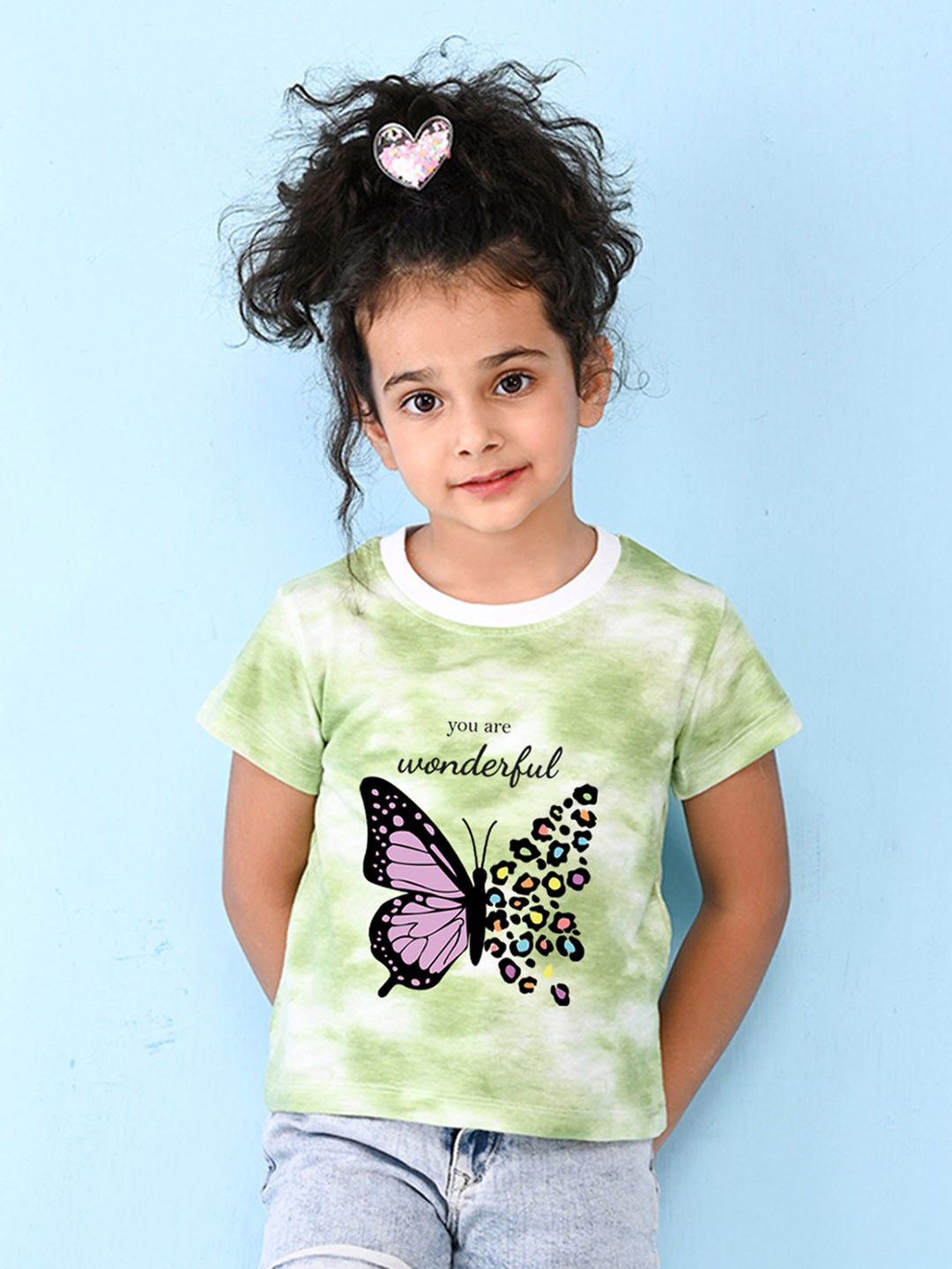 NUSYL Girls Graphic Printed Cotton T-Shirt