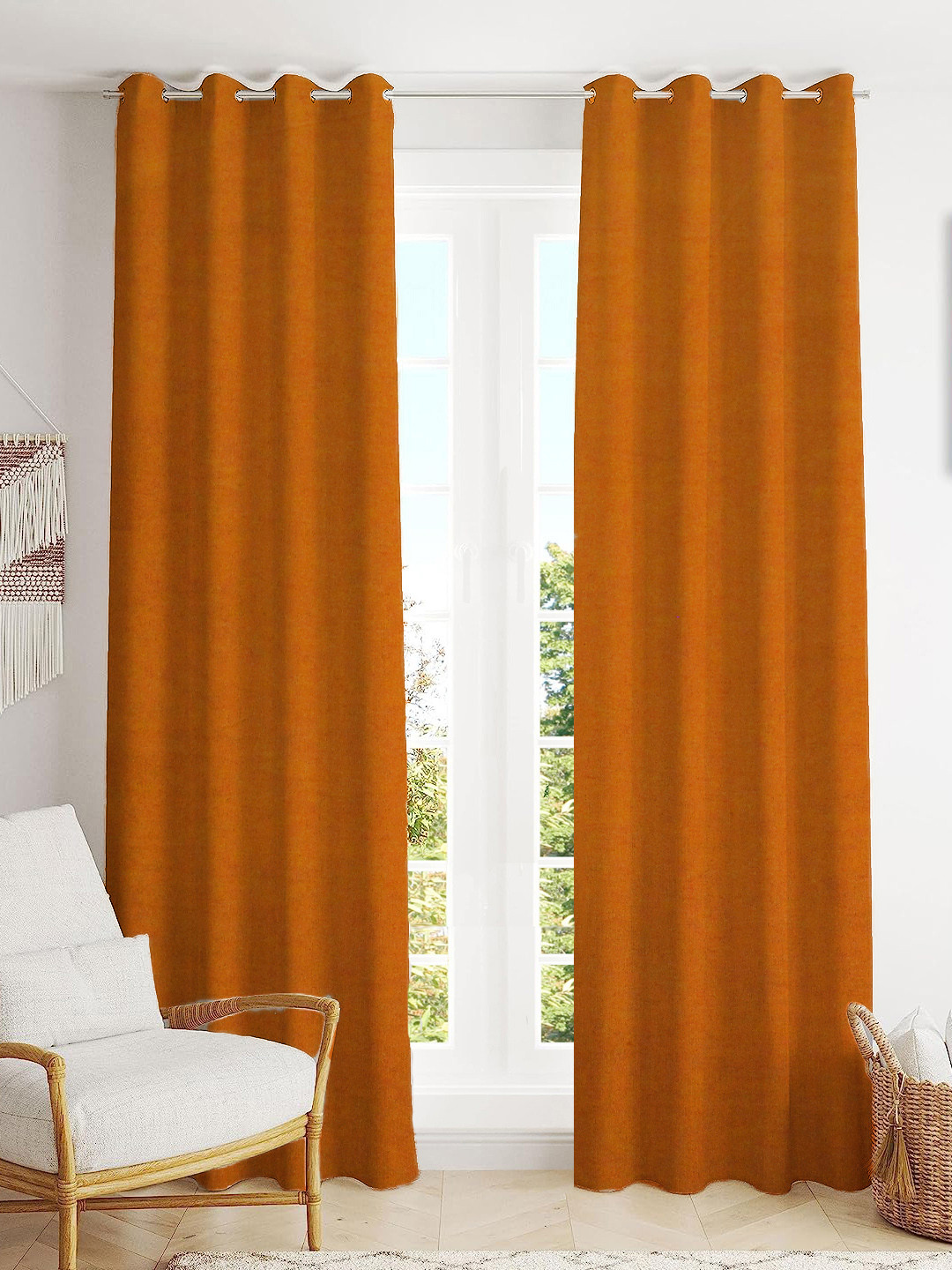 Trance Home Linen Mustard 2 Pieces Long Door Curtain