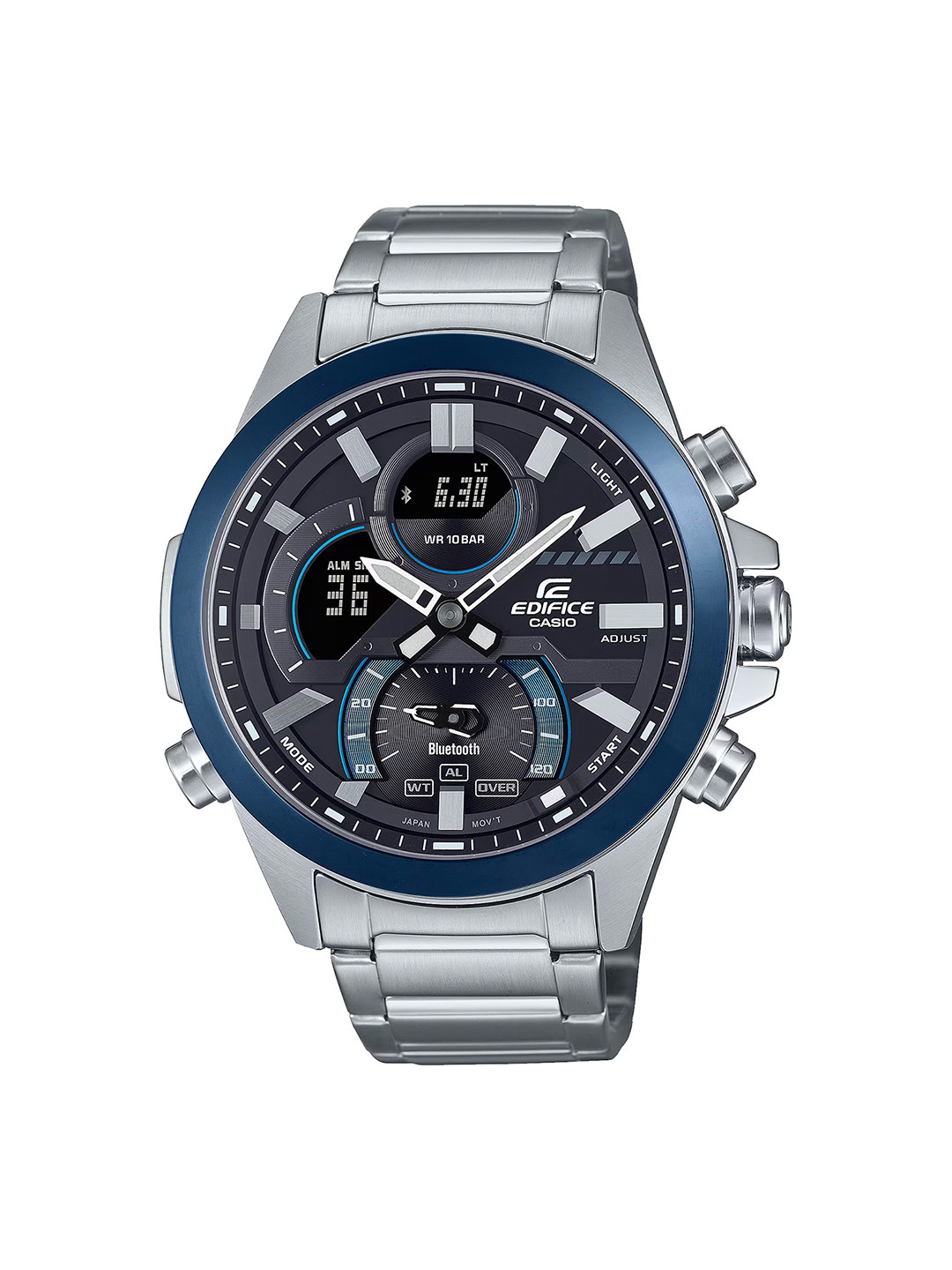 CASIO Men EDifice ECB-30DB-1ADF Black Ana-Digi Dial Silver Resin Strap Watch ED606