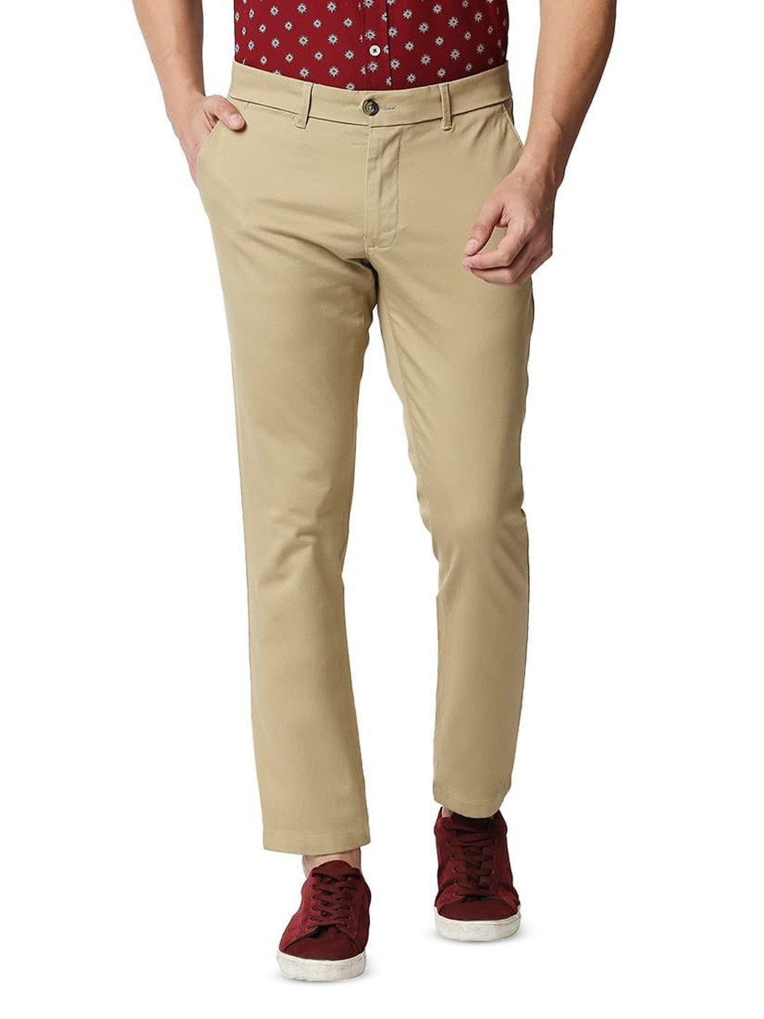 Basics Mens Tapered Fit Chinos Cotton Trouser