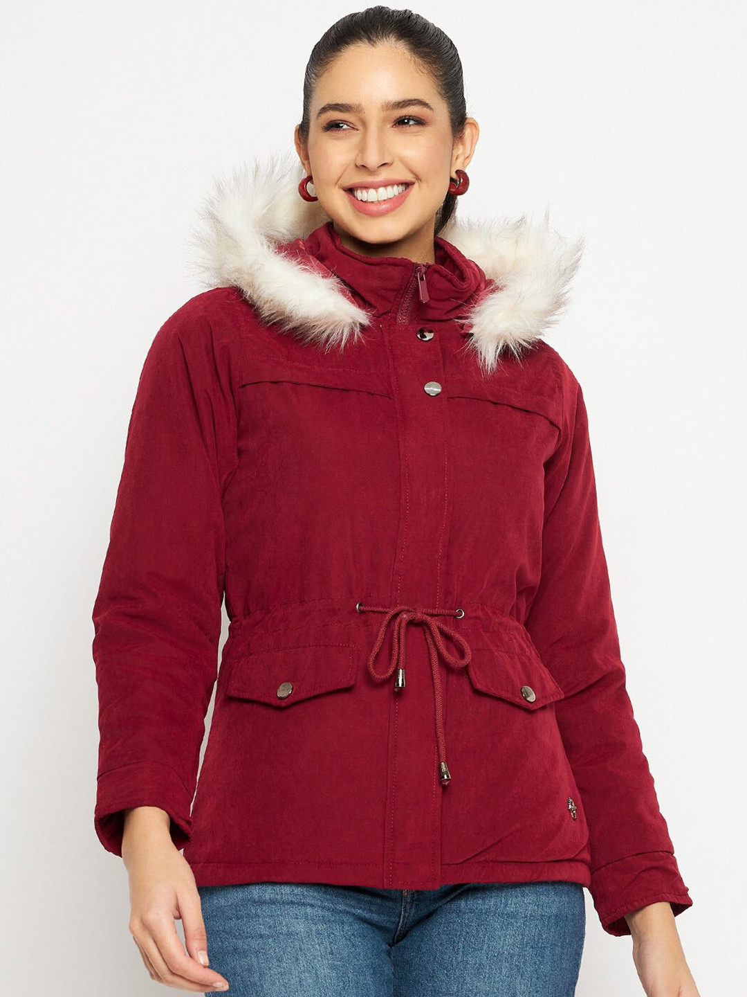 Duke Long Sleeves Fur Hood Tailored Jacket