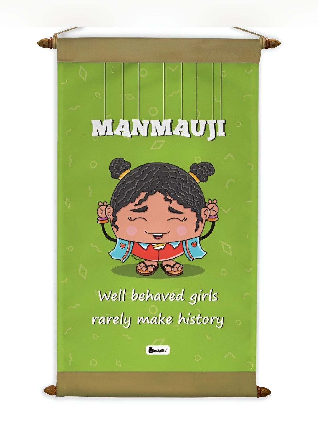 Indigifts Manmauji Printed Fabric Matte Hanging Hall Wall Hangings-17In
