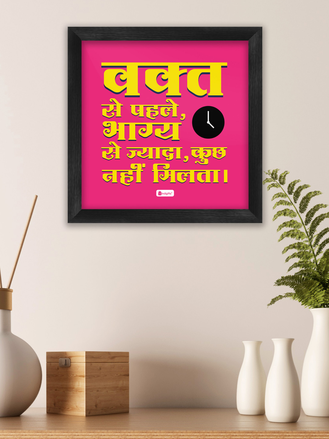 Indigifts Pink Wooden Wall Photo Frames