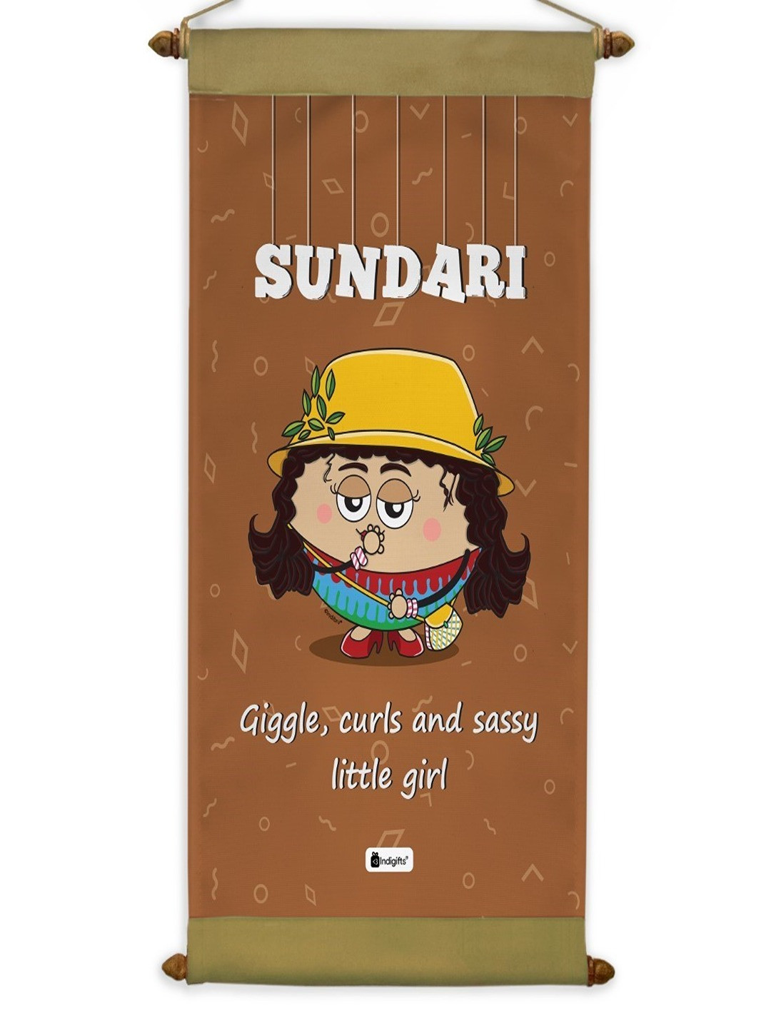 Indigifts Sundari Printed Scroll Fabric Hanging Hall Wall Hangings-17In